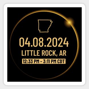 Arkansas State Little Rock AR USA Totality April 8, 2024 Total Solar Eclipse Magnet